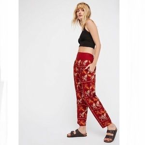 Free People BLITZ Embroidered Pants Small S